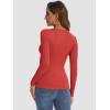 imageATHMILE Womens Long Sleeve Crewneck Ribbed Tops Fitted Stretch Casual Basic T Shirts 2025Red