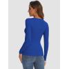 imageATHMILE Womens Long Sleeve Crewneck Ribbed Tops Fitted Stretch Casual Basic T Shirts 2025Royal Blue