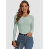 imageATHMILE Womens Long Sleeve Crewneck Ribbed Tops Fitted Stretch Casual Basic T Shirts 2025Sage Green