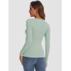imageATHMILE Womens Long Sleeve Crewneck Ribbed Tops Fitted Stretch Casual Basic T Shirts 2025Sage Green