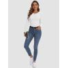 imageATHMILE Womens Long Sleeve Crewneck Ribbed Tops Fitted Stretch Casual Basic T Shirts 2025White