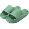 imageATHMILE Cloud Pillow Slippers for Women Men Slide Sandals House Slippers Shower Shoes Thick Sole Comfort Lightweight NonSlip Bathroom Easy to Clean Indoor OutdoorGrass Green