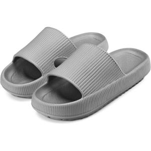 imageATHMILE Cloud Pillow Slippers for Women Men Slide Sandals House Slippers Shower Shoes Thick Sole Comfort Lightweight NonSlip Bathroom Easy to Clean Indoor Outdoor3grey