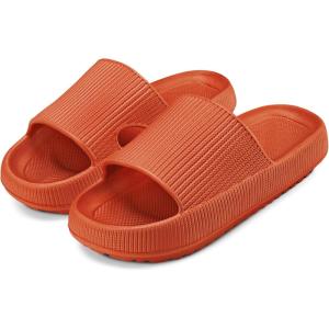 imageATHMILE Cloud Pillow Slippers for Women Men Slide Sandals House Slippers Shower Shoes Thick Sole Comfort Lightweight NonSlip Bathroom Easy to Clean Indoor OutdoorOrange