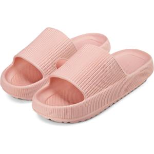 imageATHMILE Cloud Pillow Slippers for Women Men Slide Sandals House Slippers Shower Shoes Thick Sole Comfort Lightweight NonSlip Bathroom Easy to Clean Indoor Outdoor2tender Pink
