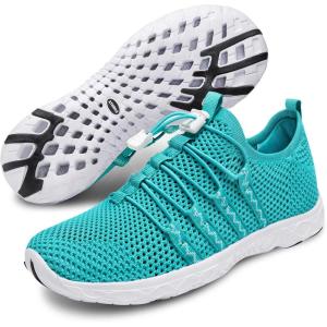 imageATHMILE Water Shoes for Men Women Barefoot Hiking Swim River Shoes Adult Lake Pool Aqua Socks Beach Quick Dry for Hiking Surfing Kayaking Sport Accessories Camping Must HavesA Cyan