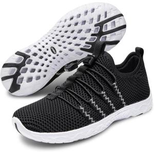 imageATHMILE Water Shoes for Men Women Barefoot Hiking Swim River Shoes Adult Lake Pool Aqua Socks Beach Quick Dry for Hiking Surfing Kayaking Sport Accessories Camping Must HavesA Black