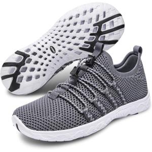 imageATHMILE Water Shoes for Men Women Barefoot Hiking Swim River Shoes Adult Lake Pool Aqua Socks Beach Quick Dry for Hiking Surfing Kayaking Sport Accessories Camping Must HavesA Dark Grey