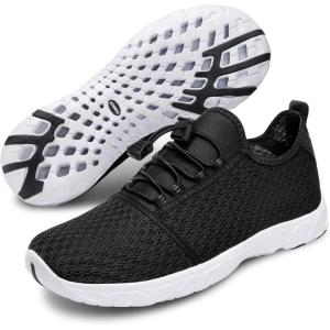 imageATHMILE Water Shoes for Men Women Barefoot Hiking Swim River Shoes Adult Lake Pool Aqua Socks Beach Quick Dry for Hiking Surfing Kayaking Sport Accessories Camping Must HavesB Black
