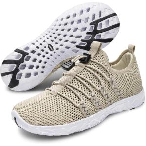 imageATHMILE Water Shoes for Men Women Barefoot Hiking Swim River Shoes Adult Lake Pool Aqua Socks Beach Quick Dry for Hiking Surfing Kayaking Sport Accessories Camping Must HavesA Khaki
