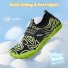 imageATHMILE Kids Water Shoes Boys Girls Water Shoes Quick Dry Barefoot Beach Sports Swim Pool Summer ShoesLittle KidBig KidBlack Green Line