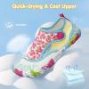 imageATHMILE Kids Water Shoes Boys Girls Water Shoes Quick Dry Barefoot Beach Sports Swim Pool Summer ShoesLittle KidBig KidPink Leopard