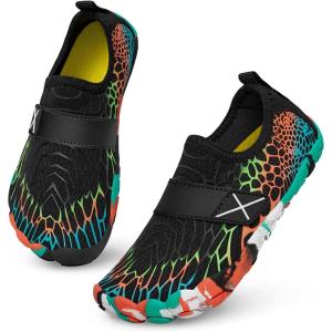 imageATHMILE Kids Water Shoes Boys Girls Water Shoes Quick Dry Barefoot Beach Sports Swim Pool Summer ShoesLittle KidBig KidBlack Cobweb