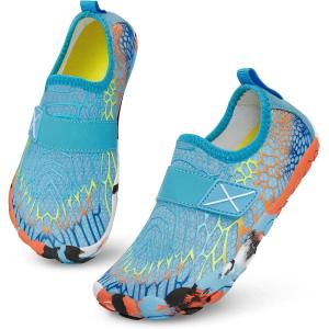 imageATHMILE Kids Water Shoes Boys Girls Water Shoes Quick Dry Barefoot Beach Sports Swim Pool Summer ShoesLittle KidBig KidBlue Cobweb