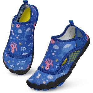 imageATHMILE Kids Water Shoes Boys Girls Water Shoes Quick Dry Barefoot Beach Sports Swim Pool Summer ShoesLittle KidBig KidBlue Octopus