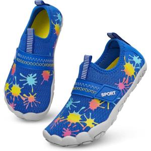 imageATHMILE Kids Water Shoes Boys Girls Water Shoes Quick Dry Barefoot Beach Sports Swim Pool Summer ShoesLittle KidBig KidBlue Paint