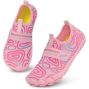 imageATHMILE Kids Water Shoes Boys Girls Water Shoes Quick Dry Barefoot Beach Sports Swim Pool Summer ShoesLittle KidBig KidPink Line