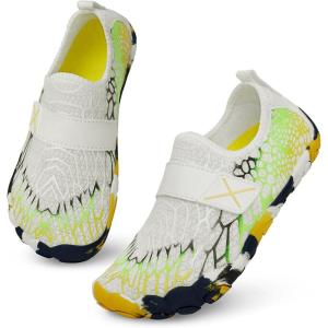 imageATHMILE Kids Water Shoes Boys Girls Water Shoes Quick Dry Barefoot Beach Sports Swim Pool Summer ShoesLittle KidBig KidWhite Cobweb