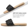 imageATHMILE Braided Womens Sandals Round Open Toe Fashion Slide Sandals Women Dressy Summer Flat Beach Size 611Black