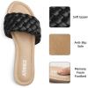 imageATHMILE Braided Womens Sandals Round Open Toe Fashion Slide Sandals Women Dressy Summer Flat Beach Size 611Black