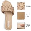 imageATHMILE Braided Womens Sandals Round Open Toe Fashion Slide Sandals Women Dressy Summer Flat Beach Size 611Camel