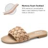 imageATHMILE Braided Womens Sandals Round Open Toe Fashion Slide Sandals Women Dressy Summer Flat Beach Size 611Camel