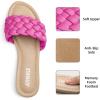 imageATHMILE Braided Womens Sandals Round Open Toe Fashion Slide Sandals Women Dressy Summer Flat Beach Size 611Hot Pink