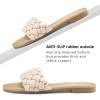 imageATHMILE Braided Womens Sandals Round Open Toe Fashion Slide Sandals Women Dressy Summer Flat Beach Size 611Nude