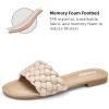 imageATHMILE Braided Womens Sandals Round Open Toe Fashion Slide Sandals Women Dressy Summer Flat Beach Size 611Nude