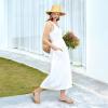imageATHMILE Braided Womens Sandals Round Open Toe Fashion Slide Sandals Women Dressy Summer Flat Beach Size 611Nude