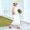 imageATHMILE Braided Womens Sandals Round Open Toe Fashion Slide Sandals Women Dressy Summer Flat Beach Size 611Orange