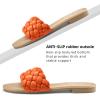 imageATHMILE Braided Womens Sandals Round Open Toe Fashion Slide Sandals Women Dressy Summer Flat Beach Size 611Orange