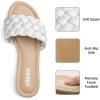 imageATHMILE Braided Womens Sandals Round Open Toe Fashion Slide Sandals Women Dressy Summer Flat Beach Size 611White