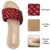 imageATHMILE Braided Womens Sandals Round Open Toe Fashion Slide Sandals Women Dressy Summer Flat Beach Size 611Winered