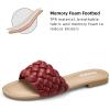 imageATHMILE Braided Womens Sandals Round Open Toe Fashion Slide Sandals Women Dressy Summer Flat Beach Size 611Winered