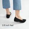 imageATHMILE Pointed Toe Flats for Women Dressy Bronze Work Shoes Business Casul Knit Ballet Flats Slip on Office Ladies Comforttable DressBlack