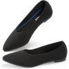 imageATHMILE Pointed Toe Flats for Women Dressy Bronze Work Shoes Business Casul Knit Ballet Flats Slip on Office Ladies Comforttable DressBlack