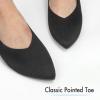 imageATHMILE Pointed Toe Flats for Women Dressy Bronze Work Shoes Business Casul Knit Ballet Flats Slip on Office Ladies Comforttable DressBlack