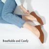 imageATHMILE Pointed Toe Flats for Women Dressy Bronze Work Shoes Business Casul Knit Ballet Flats Slip on Office Ladies Comforttable DressBrown
