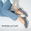 imageATHMILE Pointed Toe Flats for Women Dressy Bronze Work Shoes Business Casul Knit Ballet Flats Slip on Office Ladies Comforttable DressGrey