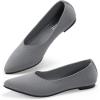 imageATHMILE Pointed Toe Flats for Women Dressy Bronze Work Shoes Business Casul Knit Ballet Flats Slip on Office Ladies Comforttable DressGrey