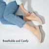 imageATHMILE Pointed Toe Flats for Women Dressy Bronze Work Shoes Business Casul Knit Ballet Flats Slip on Office Ladies Comforttable DressNude