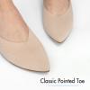 imageATHMILE Pointed Toe Flats for Women Dressy Bronze Work Shoes Business Casul Knit Ballet Flats Slip on Office Ladies Comforttable DressNude