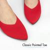 imageATHMILE Pointed Toe Flats for Women Dressy Bronze Work Shoes Business Casul Knit Ballet Flats Slip on Office Ladies Comforttable DressRed