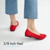 imageATHMILE Pointed Toe Flats for Women Dressy Bronze Work Shoes Business Casul Knit Ballet Flats Slip on Office Ladies Comforttable DressRed