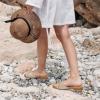 imageATHMILE Sandals Women Dressy Summer Flat Comfortable Fashion Beach Cute Ladies Slides Leather Casual Dress Womens Sandals 2025 Size 611Beige