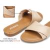 imageATHMILE Sandals Women Dressy Summer Flat Comfortable Fashion Beach Cute Ladies Slides Leather Casual Dress Womens Sandals 2025 Size 611Beige