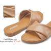 imageATHMILE Sandals Women Dressy Summer Flat Comfortable Fashion Beach Cute Ladies Slides Leather Casual Dress Womens Sandals 2025 Size 611Camel