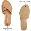 imageATHMILE Sandals Women Dressy Summer Flat Comfortable Fashion Beach Cute Ladies Slides Leather Casual Dress Womens Sandals 2025 Size 611Camel