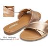 imageATHMILE Sandals Women Dressy Summer Flat Comfortable Fashion Beach Cute Ladies Slides Leather Casual Dress Womens Sandals 2025 Size 611Gold